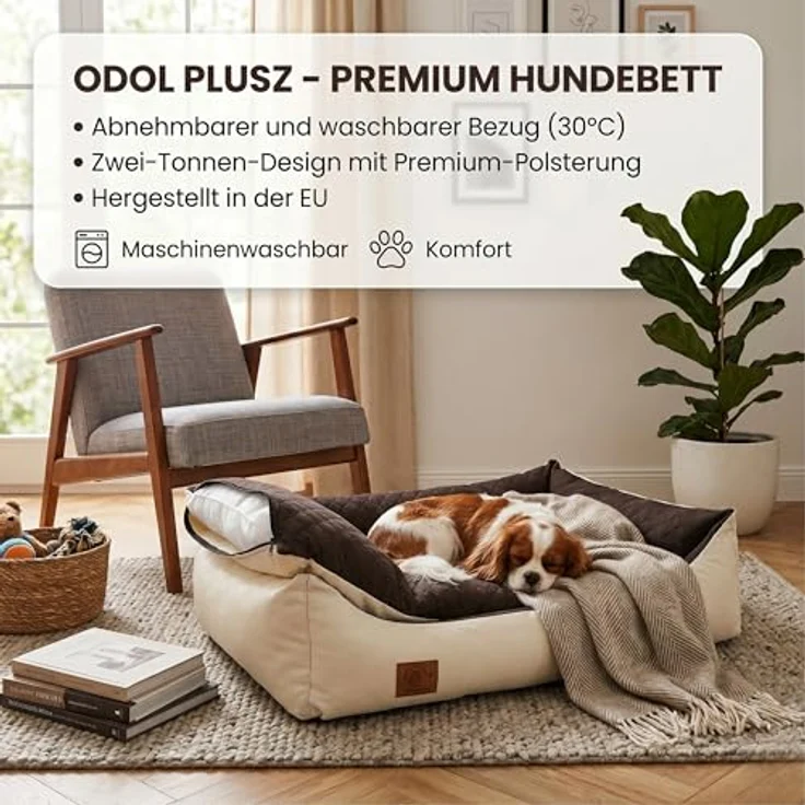 Odolplusz XXL Hundebett 100x70cm, Abnehmbarer & wasserdichter Bezug, Waschbar & Robust, Für große und mittelgroße Hunde – Bild 3