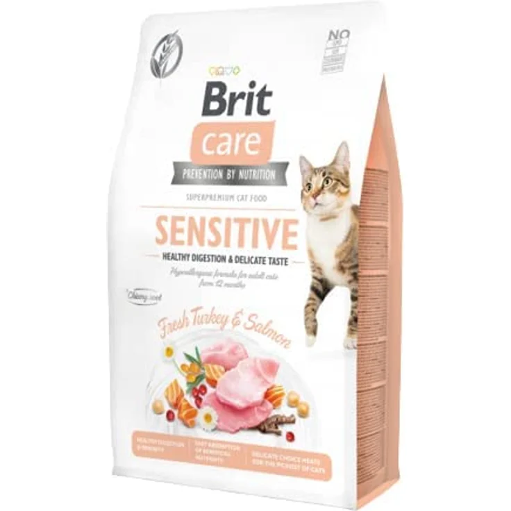Brit Care GF Sensitive Healthy Digestion, Trockenfutter für Katzen mit empfindlicher Verdauung, 2kg – Bild 6