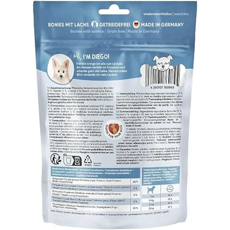 Yummeez CLASSIC BONIES Lachs, gesunde getreidefreie Hundesnacks, 175g – Bild 3