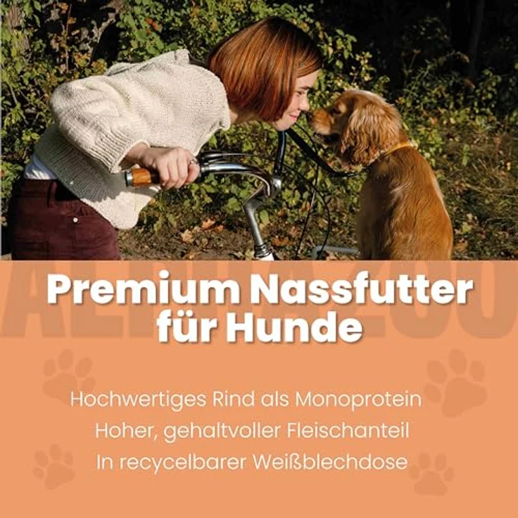 alphazoo Nassfutter Hund Monoprotein Rind 6x400g – getreidefreies Alleinfutter mit Kartoffel, Heidelbeere & Hagebutte, reich an Protein & Vitaminen, regional hergestellt – Bild 3