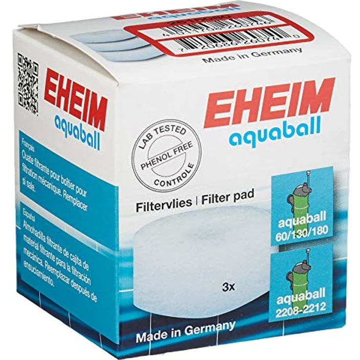 EHEIM Filtervlies für Aquaball 60/130/180, 3 Stück, zur mechanischen und biologischen Filterung, sorgt für kristallklares Wasser – Bild 2