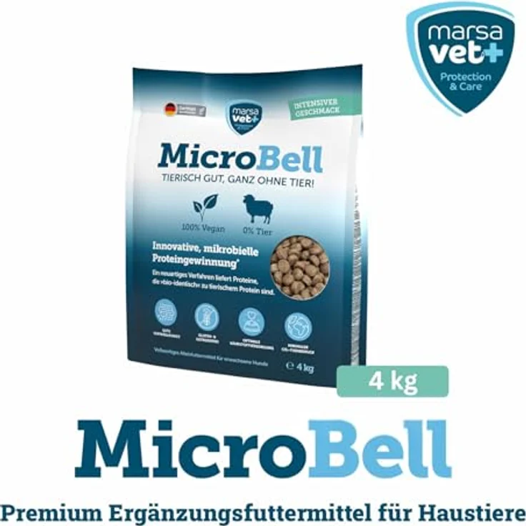 marsavet+ Hypoallergenes Trockenfutter MicroBell – 4 kg, Veganes Monoprotein-Hundefutter, Gluten- und getreidefrei, für Allergiker und empfindliche Hunde – Bild 3
