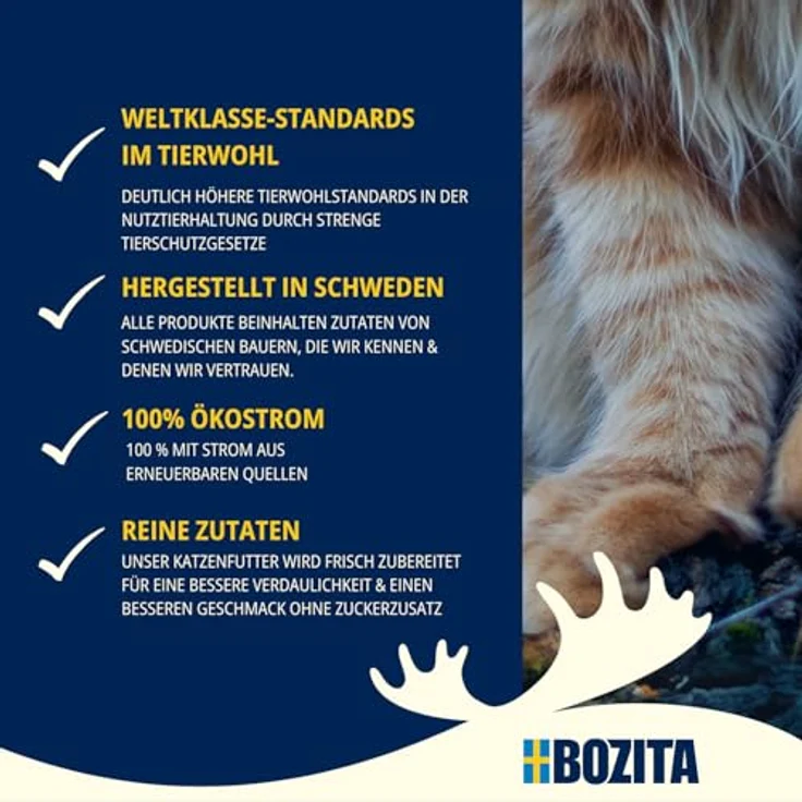 Bozita Katze Pouch Häppchen in Sauce Megabox, 48x85g, getreidefreies Nassfutter in 4 Geschmacksrichtungen (Lachs, Hering, Huhn, Rentier) mit 100 % tierischem Eiweiß – Bild 5