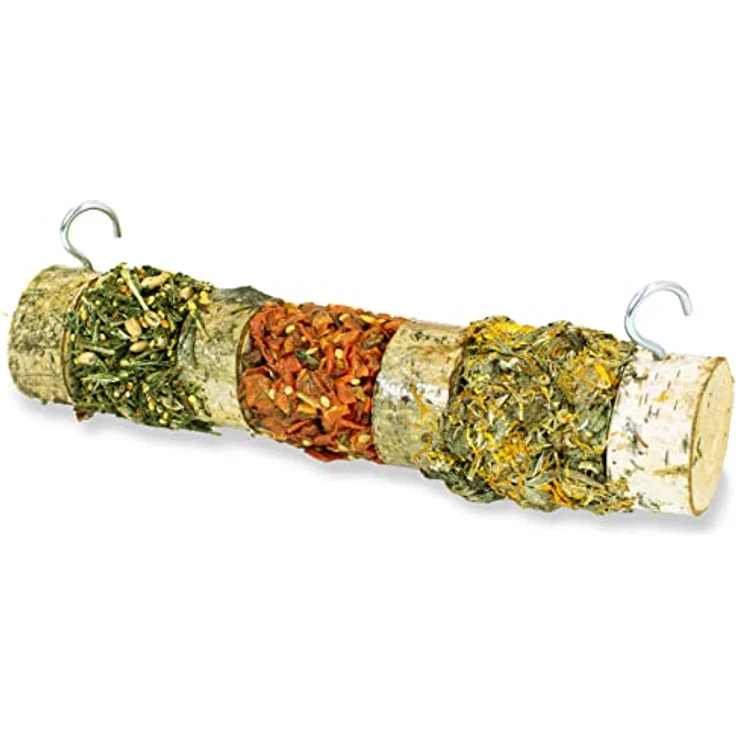 JR FARM Triple-Roll 160 g, Kleintierfutter aus 100 % Naturholz mit knackigen Saaten, Petersilie, Karotten und Ringelblumenblüten – Bild 2