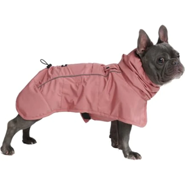 Spark Paws Hunderegenmantel, wasserdichte Winddichte Regenjacke, atmungsaktiv mit vollständigem Körperschutz, reflektierend - Sea Pink, L – Bild 1