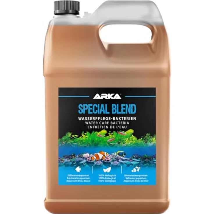 ARKA Aquarienbakterien 3785 ml – Hochleistungs-Bakterienmischung für klares Wasser, Nitratkontrolle & Geruchsstopp für Süß- & Meerwasser, große Becken – Bild 1