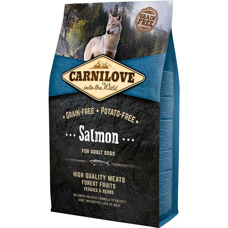 Carnilove Dog Adult – Lachs 4kg, Alleinfuttermittel für ausgewachsene Hunde aller Rassen