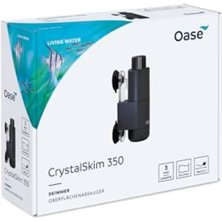 OASE CrystalSkim 350, Aquarienskimmer mit leisen Motor und integriertem Auffangkorb – Bild 2