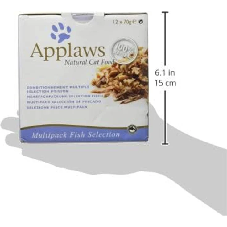 Applaws 100% natürliches Premium-Nassfutter für Katzen, Fisch-Multipack mit Thunfisch, Garnelen, Meeresfisch und Makrele, 12 x 70g Dosen – Bild 4