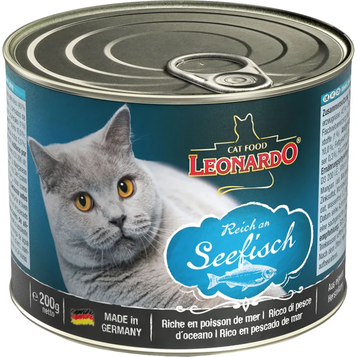 Leonardo Katzenfutter All Meat, 6 x 200 g, reich an Seefisch, getreidefrei und glutenfrei, ohne künstliche Zusatzstoffe