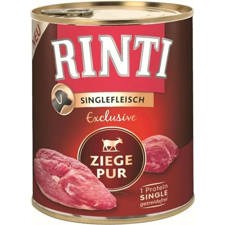 Rinti Singlefleisch Exclusive Ziege Pur, 6x800g, getreidefreies Hundefutter für empfindliche Hunde – Bild 1