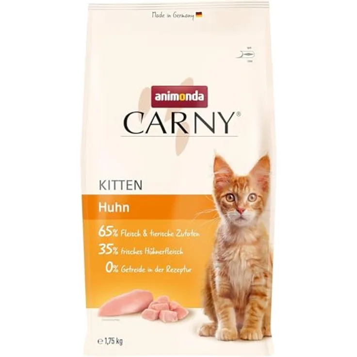 Animonda Carny Trockenfutter Katze Kitten, Huhn, 1,75 kg, ohne Getreide, leicht verdaulich, hoher Fleischanteil