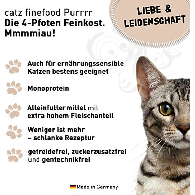 Catz finefood Purrrr No.107, Monoprotein Katzen-Nassfutter mit gut verträglichem Känguru, 85 g, ohne Getreide und Zucker – Bild 4
