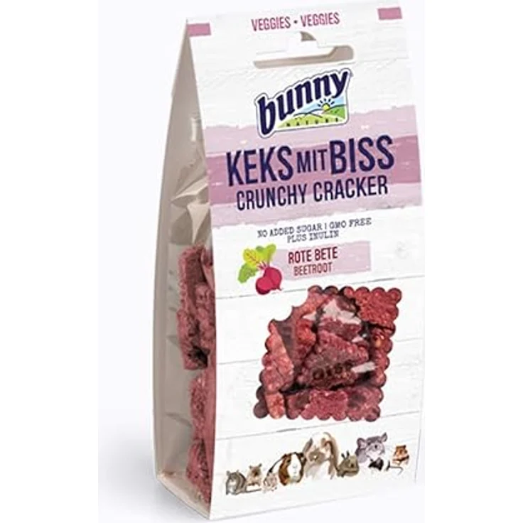 Bunny Nature Keks mit Biss ROTE BETE, 50 g, knackiger und gesunder Snack für Zwergkaninchen und Nagetiere – Bild 3