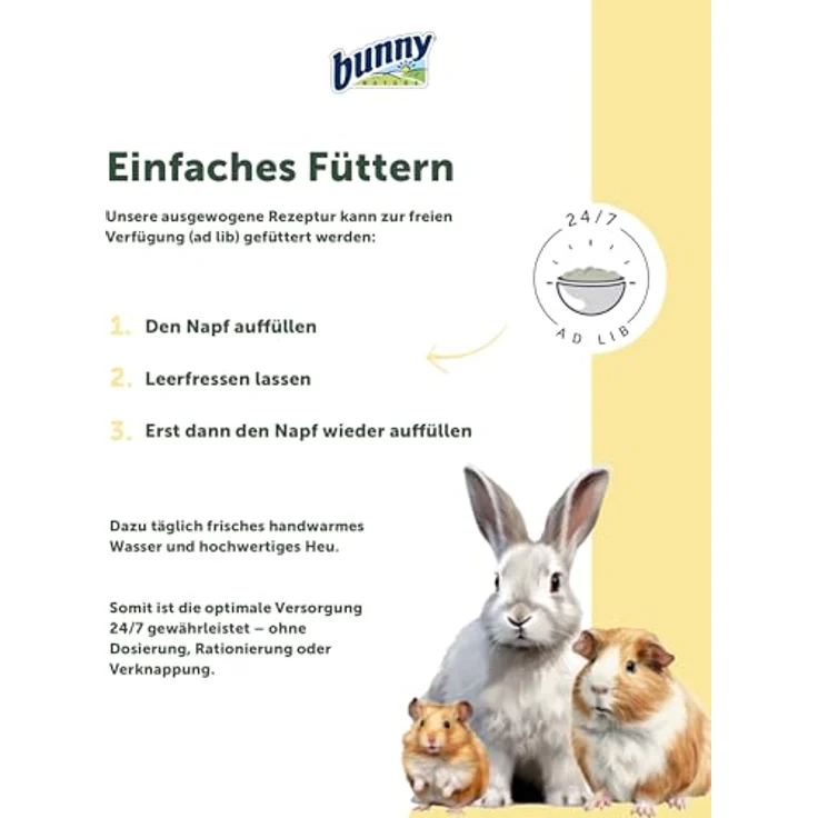 bunny KaninchenTraum basic 1,5 kg, Hochwertiges Kleintierfutter mit TriMello Technologie und reduziertem Kalziumgehalt – Bild 4