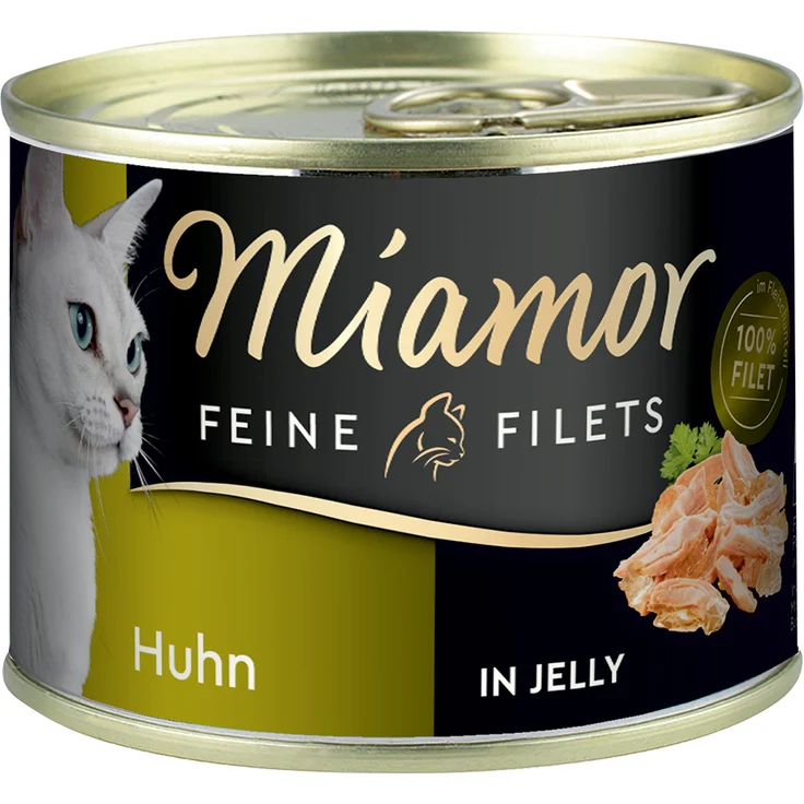 Miamor Feine Filets 6 x 185 g, Katzen-Nassfutter mit Huhn, hochbekömmlich und fettreduziert