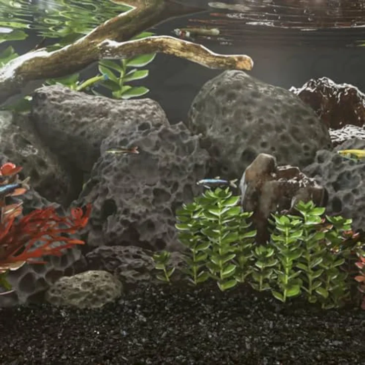 vidaXL Aquariendeko Lavagranulat, 25 kg schwarzes Vulkangestein, 10-30 cm, biologischer Filter für Aquarien – Bild 2