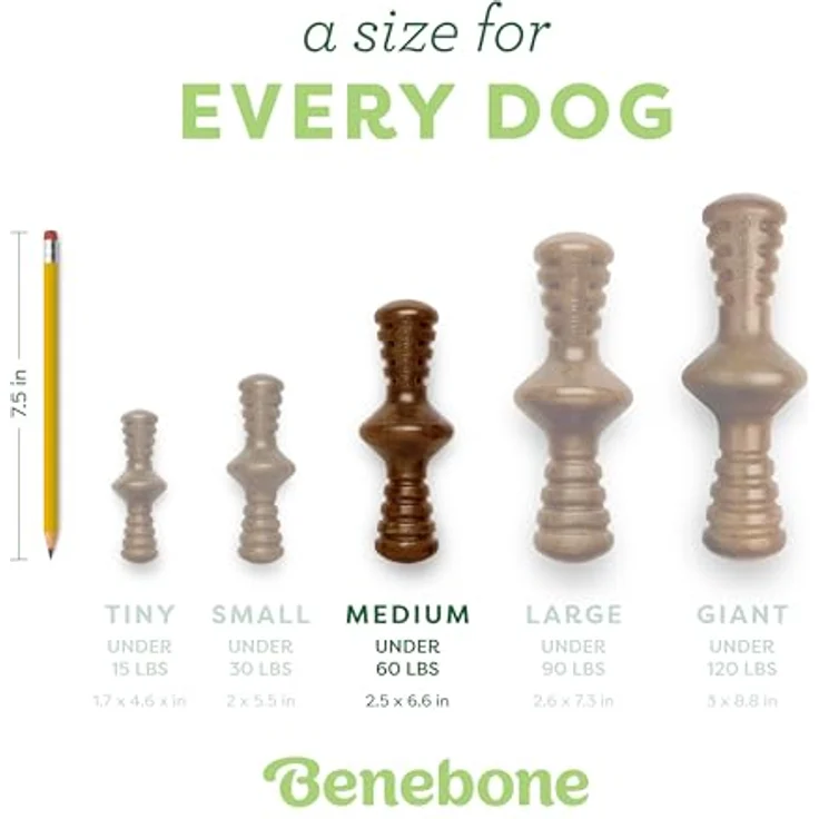 Benebone Zaggler, unzerstörbares Kauspielzeug für Hunde, resistent gegen Langeweile, echter Speckgeschmack, für mittelgroße Hunde – Bild 4