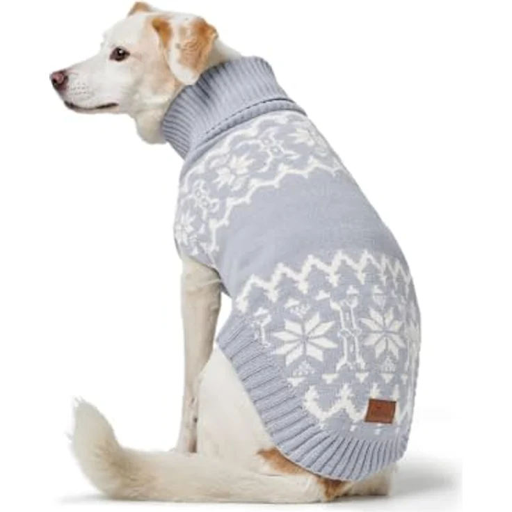 Hunter Dogcoat Birka 45, Hundepullover aus Chenillegarn mit Norweger-Muster, pflegeleicht und warm, für Halsumfang 29-36 cm und Bauchumfang 48-56 cm – Bild 4