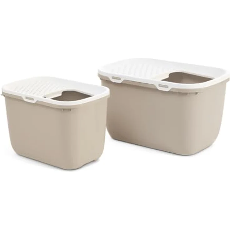 Savic Hop In Giant, geschlossenes Katzenklo in white-mocha mit großzügigem Platzangebot – Bild 7