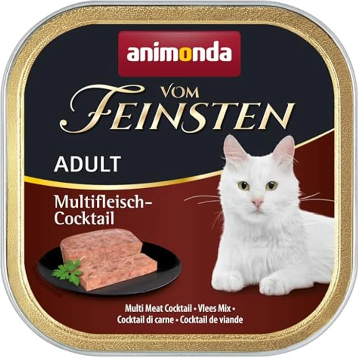animonda Vom Feinsten Adult Fleisch Vielfalt mit Geflügel, Nassfutter für Katzen ohne Getreide und Zucker, 32 x 100 g fein-stückige Pasteten – Bild 4