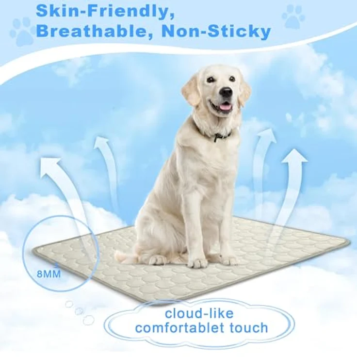 Chumix Kühlmatte Hund 60x50cm, Weicher Stoff, Antibakteriell und Rutschfest, Ideal für Haustiere – Bild 5