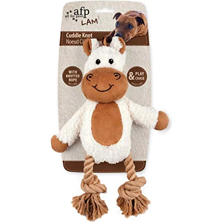 all for paws Tierkuscheltier AFP Lambswool-Cuddle Knot, Spielzeug für Hunde mit Quietscher, sortiert – Bild 4