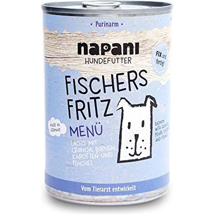 napani Fischers Fritz Bio Hundefutter nass, 33% Lachs aus Wildfang & Quinoa, purinarm, 400g