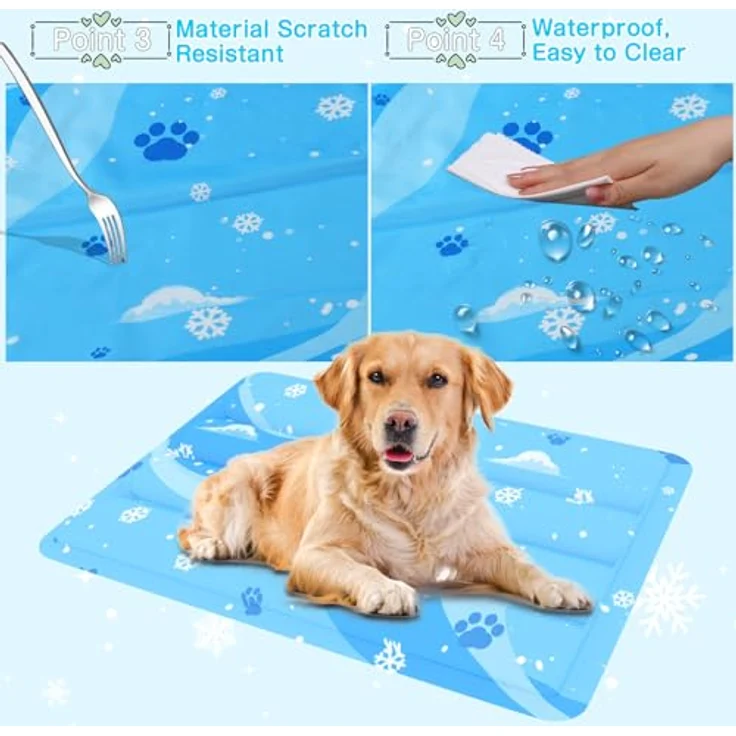 Aisuowa Kühlmatte für Hunde und Katzen, Selbstkühlend, Kratzfest, Groß mit Ungiftigem Gel, Langlebig für den Sommer – Bild 4