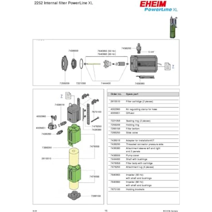 Eheim Kraftpaket 2252, Innenfilter für kraftvolle Strömung und hohe Sauerstoffanreicherung, individuell anpassbares Filtervolumen – Bild 5