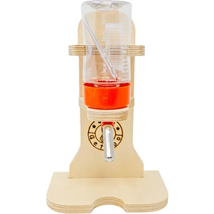 Getzoo Tränke aus Holz + Classic Trinkflasche 75 ml, robuste Nagertränke mit Naturholz-Halterung, einfache Handhabung & langlebige Qualität – Bild 2
