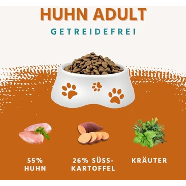 Wildfang® Hundefutter Trocken - Getreidefreies Premium Hundefutter mit 55% Huhn, 2 x 2 kg, Adult – Bild 2