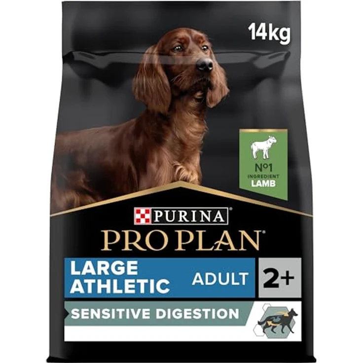 PURINA PRO PLAN Large Adult Athletic Lamm & Reis, Trockenfutter für große Hunde mit empfindlicher Verdauung, 2 x 14 kg Sparpaket – Bild 1