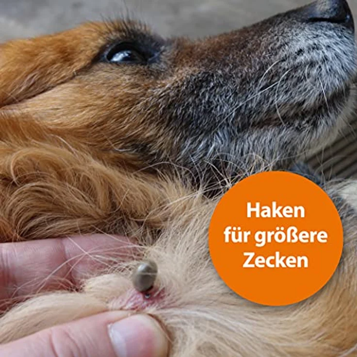 ARDAP Zeckenzange und Zeckenhaken 2in1, Edelstahl im Leder-Etui, effektive Zeckenentfernung für Hunde, Katzen & Menschen – Bild 4
