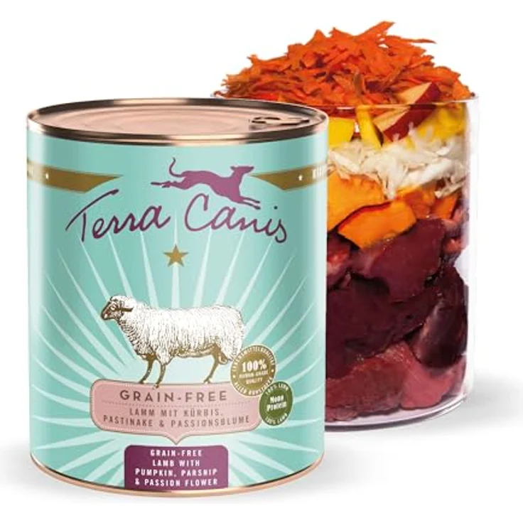 Terra Canis Lamm, Kürbis, Pastinake & Passionsblume, getreidefreies Nassfutter, 800g, 100% Lebensmittelqualität, glutenfrei, für Erwachsene Hunde – Bild 2