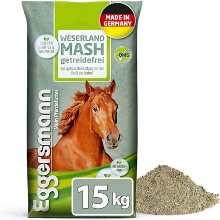 Eggersmann Mein Pferdefutter Weserland Mash, getreidefrei 15 kg, zur Unterstützung der Verdauung für Pferde mit Stoffwechselproblemen