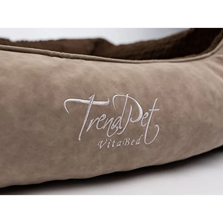TrendPet VitaBed Style - Orthopädisches Hundebett mit 5 cm Memory Foam, Kunstleder außen und flauschigem Innenmaterial, 120x100cm, Braun – Bild 5