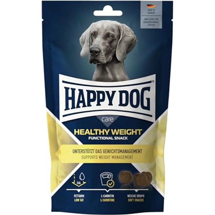 Happy Dog Care Snack Healthy Weight, Ergänzungsfuttermittel für ausgewachsene Hunde, 100g