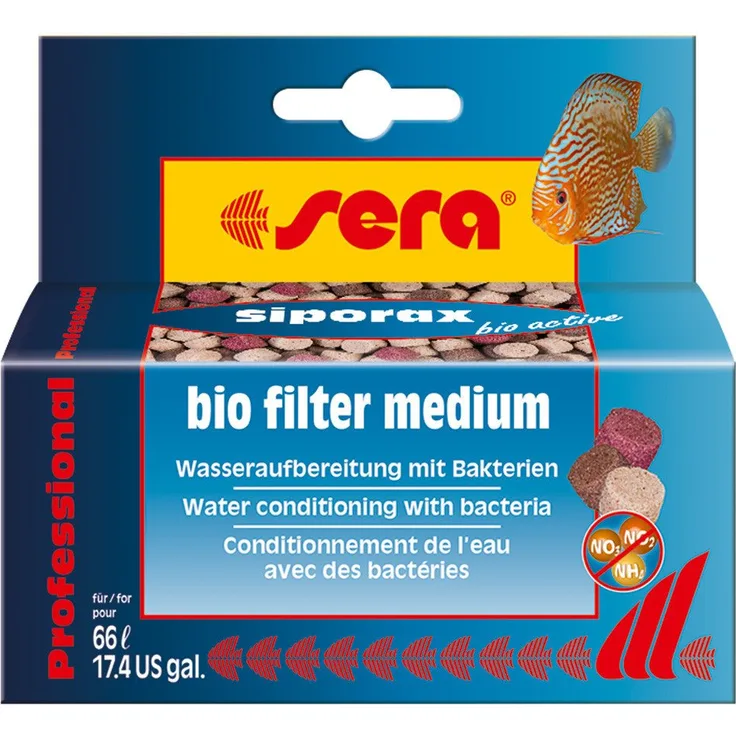 Sera Aquariumfiltermedium siporax bio active, 2-in-1 Wasseraufbereiter und Filtermedium zur sofortigen Entfernung von Ammonium & Nitrit, 35 g