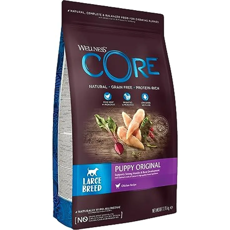 Wellness CORE Large Breed Puppy Original, Trockenfutter für große Welpen, Huhn, 2,75 kg, getreidefrei, hoher Fleischanteil, ohne Zuckerzusatz