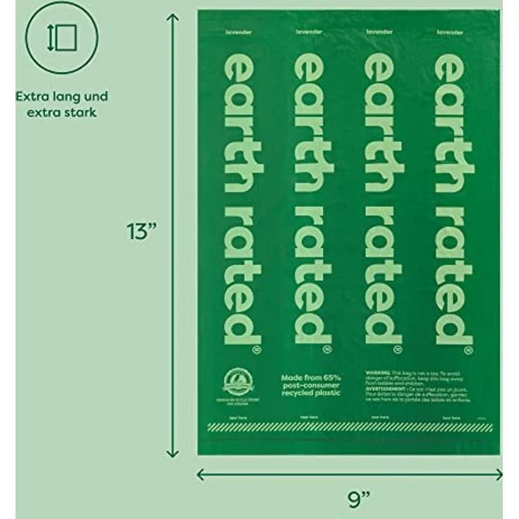 Earth Rated Halter für Hundekotbeutel, auslaufsicherer Spender mit 900 unparfümierten Beuteln, 22 x 33 cm – Bild 4
