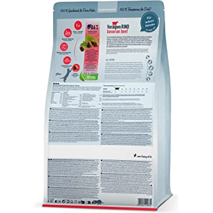 Happy Cat Culinary Adult Voralpen Rind, Katzen-Trockenfutter für ausgewachsene Katzen, 1,3 kg, mit 86% tierischen Proteinen, ohne künstliche Farb- und Konservierungsstoffe, hergestellt in Deutschland – Bild 5