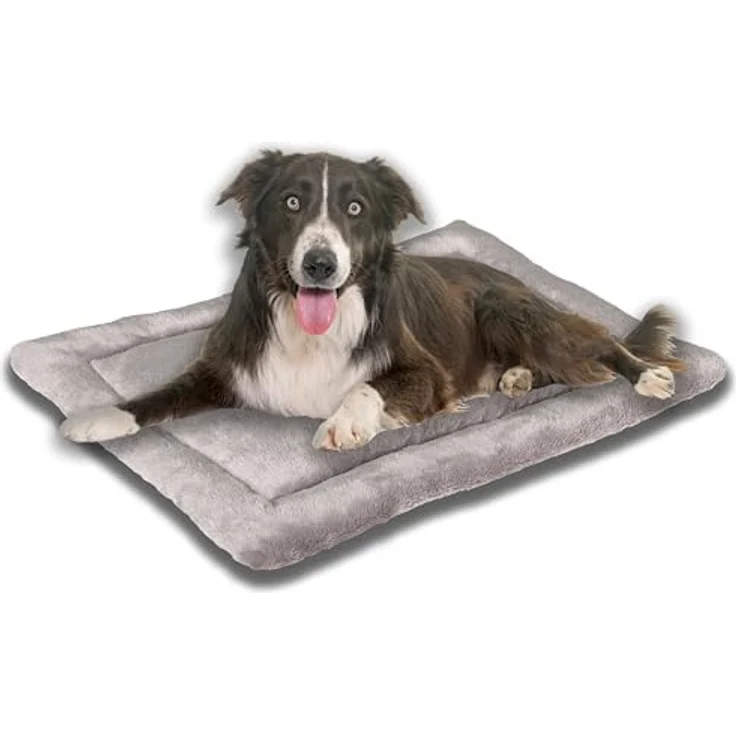 MyBestBuddy Hundekissen Komfort grau, XL 90x70 cm, rutschfest, allergikerfreundlich, waschbar bis 40°C, mit flauschigem Stoffbezug für große Hunde – Bild 1