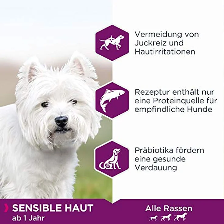 Eukanuba Daily Care Sensitive Skin, Trockenfutter für Hunde mit sensibler Haut, hypoallergenes Futter mit Fisch, 12 kg – Bild 4