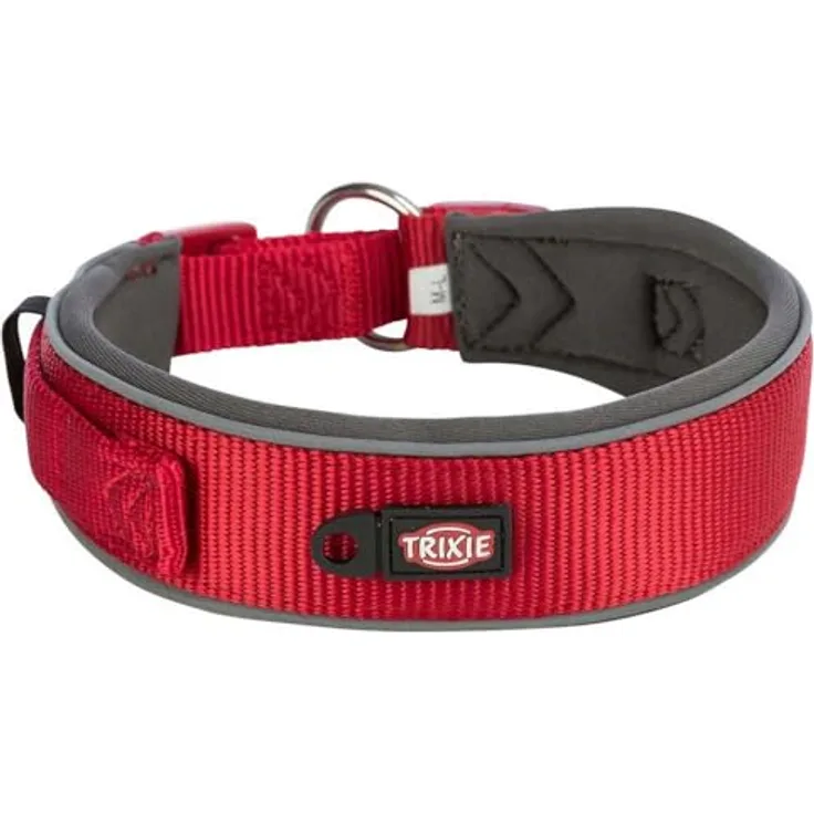Trixie Premium Hundehalsband, extra breit, S, 33-42 cm, 35 mm, rot