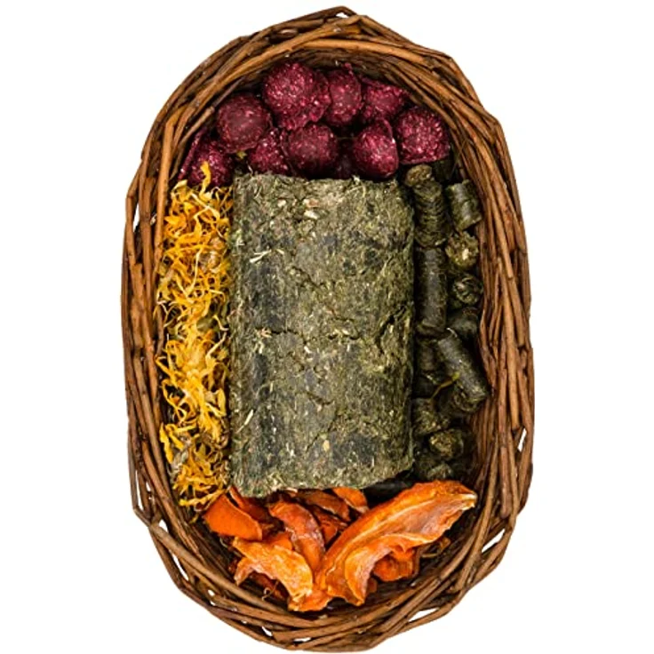 JR Farm JR Nager-Körbchen 350 g, Kleintierfutter mit Rote Beete, Karotte und Ringelblume, naturbelassenes Heu, made in Germany – Bild 4