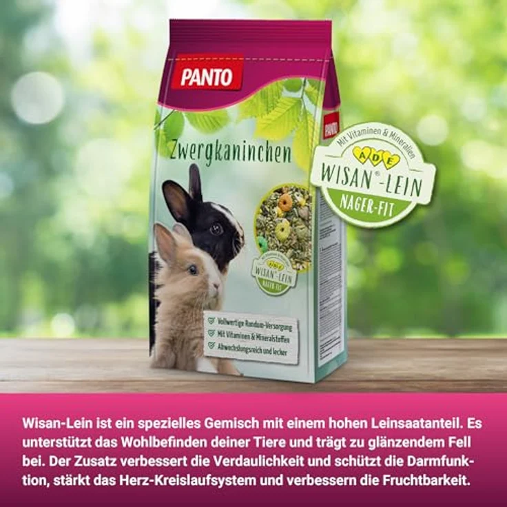 PANTO® Zwergkaninchenfutter, 25 kg Mischung mit Getreide, Pellets, Möhrenstücken und Johannisbrot, reich an Vitaminen und Mineralstoffen – Bild 5