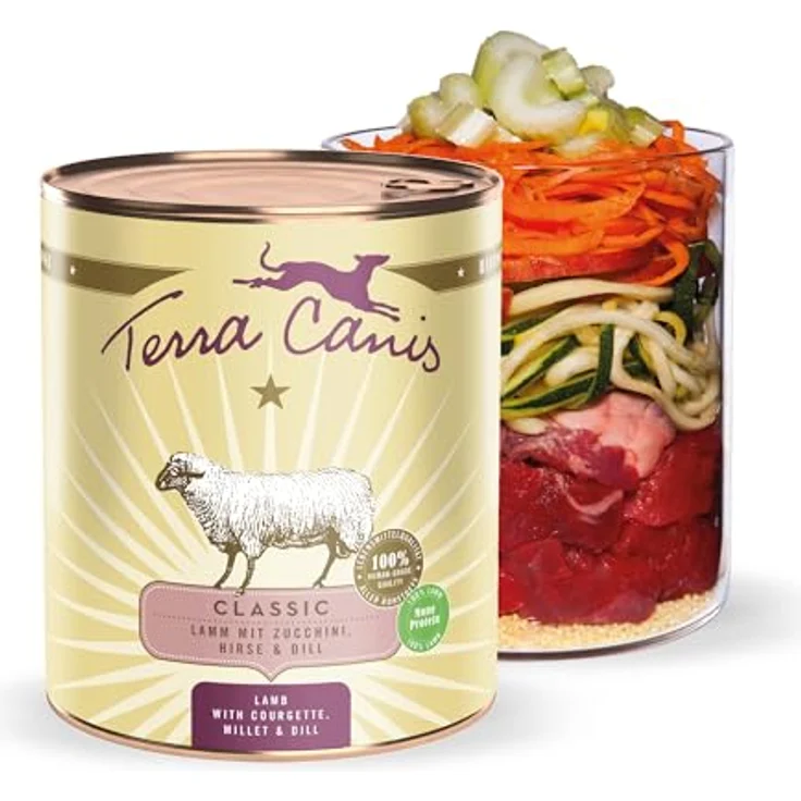Terra Canis Lamm, Zucchini, Hirse & Dill - Premium Nassfutter 800g, 100% Lebensmittelqualität, allergen- und getreidearm, glutenfrei – Bild 1