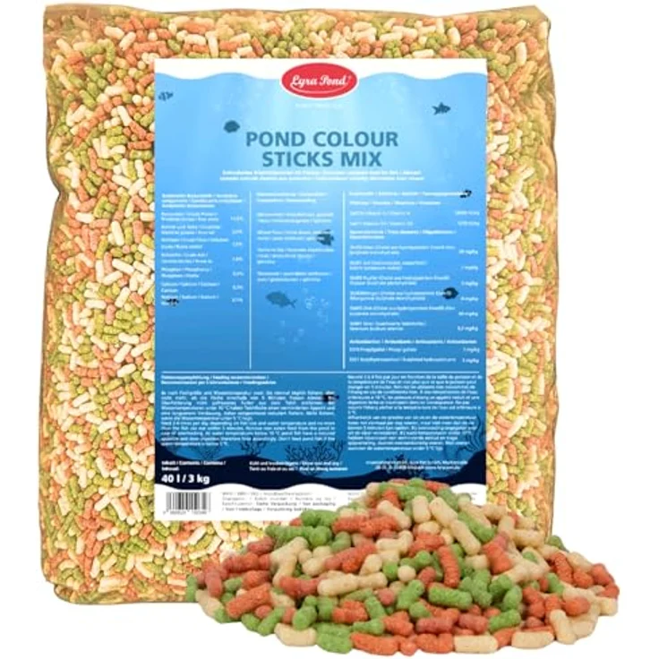 Lyra Pond® 40 L (3 kg) Pond Colour Sticks Koi Mix, Schwimmendes Fischfutter zur Farbkräftigung und artgerechten Ernährung – Bild 1