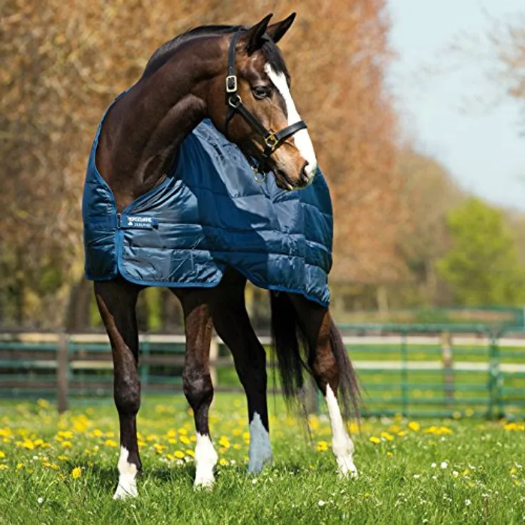 Horseware Irland Pferdedecke ABAD62, 200 g, atmungsaktive Outdoordecke, marineblau, 6'6" (198 cm)